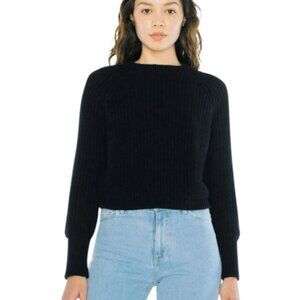 American Apparel Women's Cropped Fisherman Long Sleeve Pullover Sweater